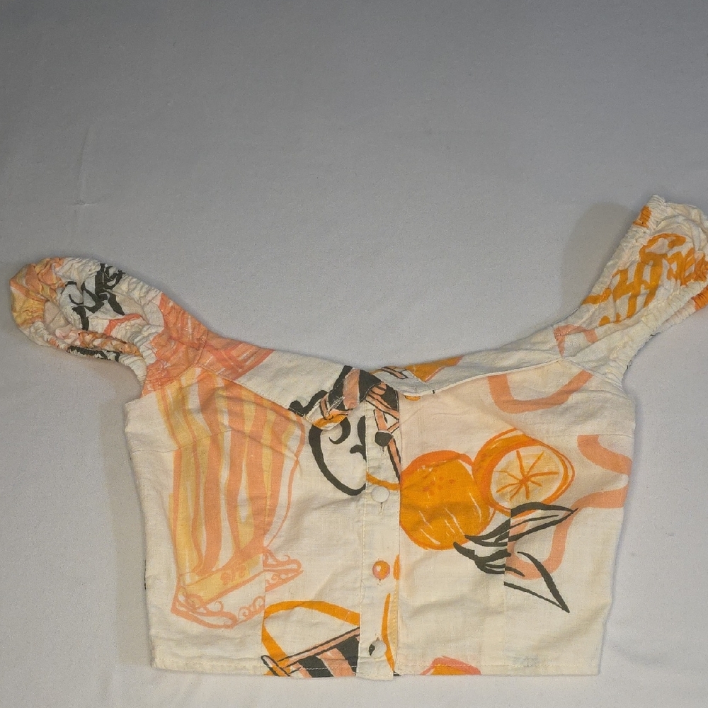 Sabo Skirt Orange and Black Patterned Top